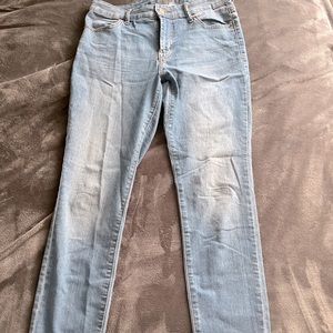 old navy, light washed skinny jeans